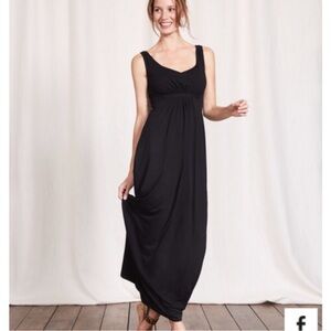 Boden Soft Jersey Maxi Dress‎ Black Plus Size 20R Viscose EUC 0383